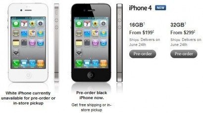 Apple принимает заказы: в Европе iPhone 4 16 GB стоит 630 евро