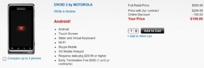 Motorola Droid 2 уже в продаже