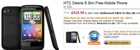 Смартфон HTC Desire S выйдет 18 апреля по $679