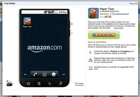 Amazon Appstore предлагает тест-драйв Android приложений