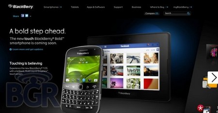 Новый смартфон BlackBerry Bold Touch засветился на сайте производителя