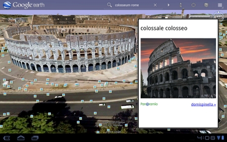 Google Earth оптимизирована для Android планшетов