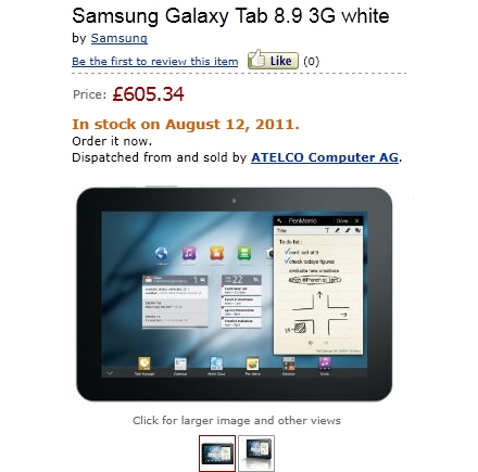 Планшет Samsung Galaxy Tab 8.9 выйдет уже на следующей неделе