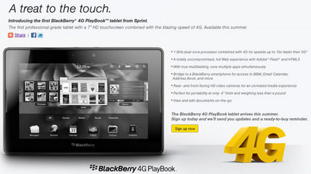 Планшет BlackBerry PlayBook для WiMAX, отменен, а для LTE - на подходе