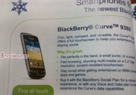 Канадский оператор раскрыл сроки выпуска смартфона BlackBerry Curve 9380