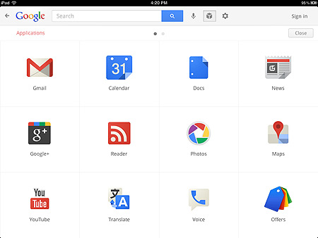 Поиск Google для iPad обновился