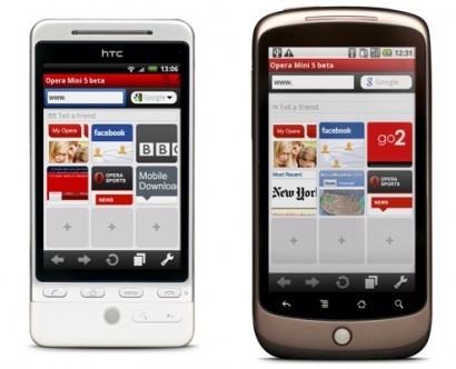 Анонсирована первая бета-версия браузера Opera Mini 5 для платформы Android